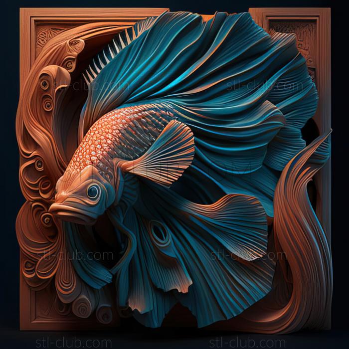 st Crown   tailed fighting fish fish